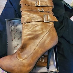 Brown Leather Boot Heels